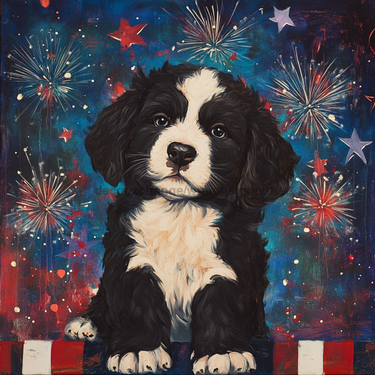 Patriotic Dog Sign, DCO-13363, Sign For Wreath, 10x10